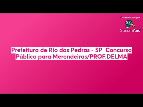 Prefeitura de Rio das Pedras - SP  Concurso Público para Merendeiras/PROF.DELMA