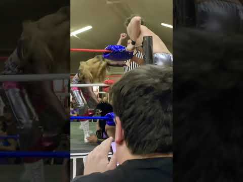 Ava Everett and ARTE kick Jay Leon down (limitless wrestling) #shorts