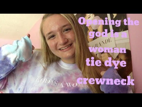 Opening the God Is A Woman Tie Dye Crewneck!!