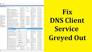How To Fix DNS Client Service Is Greyed Out Error Windows 10 / 8 / 7