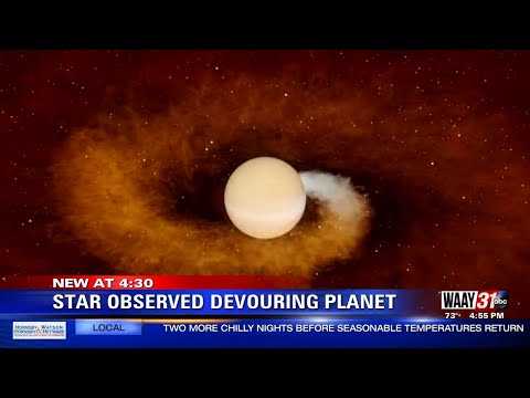 Star observed devouring planet as it dies