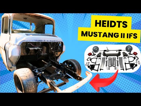 Heidts Mustang II front suspension on a 55 Chevy truck