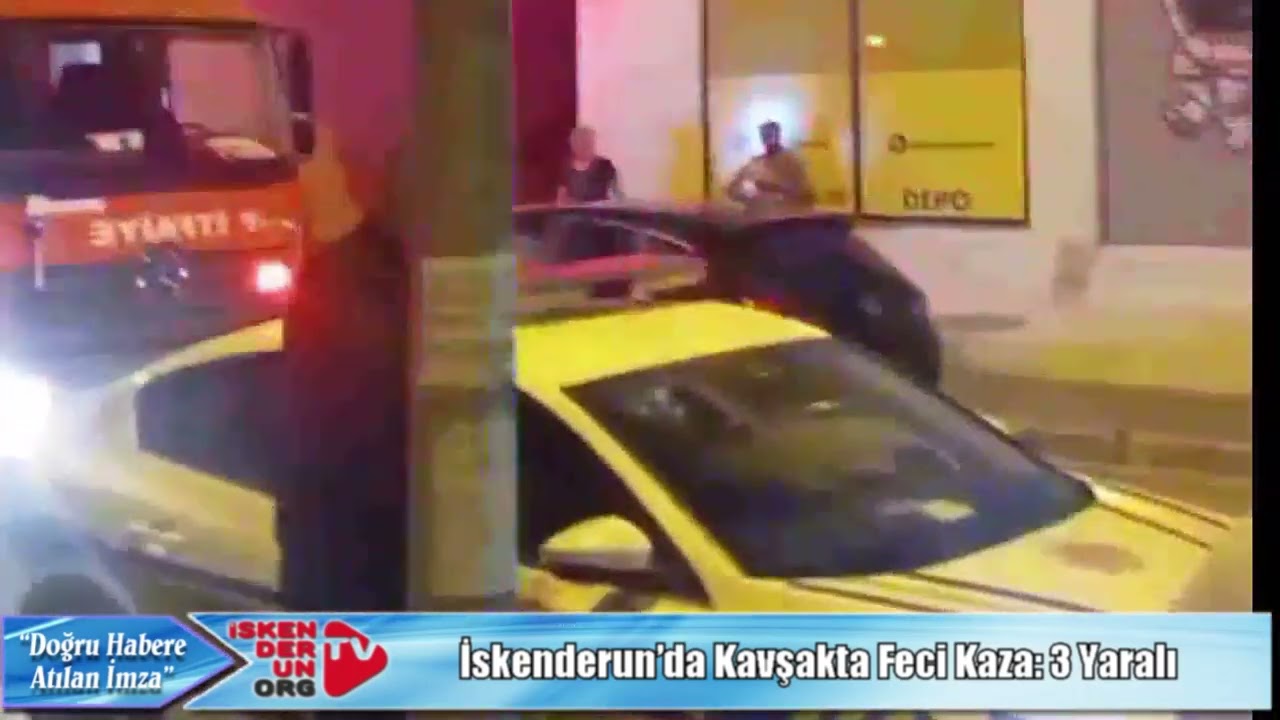 İskenderun’da kavşakta iki otomobil çarpıştı!