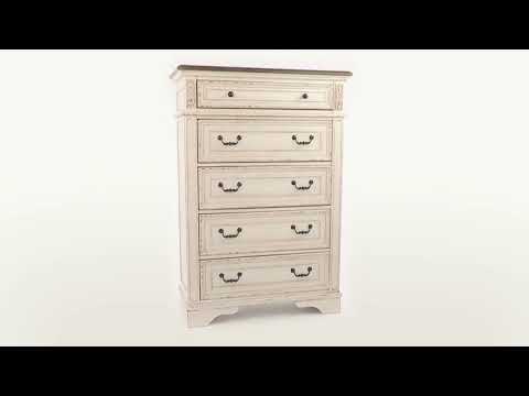 Realyn Chipped White 5 Drawer Chest From Home Gallery Stores