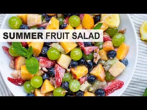CREAMY YOGURT FRUIT SALAD | the perfect summer salad recipe and so easy!