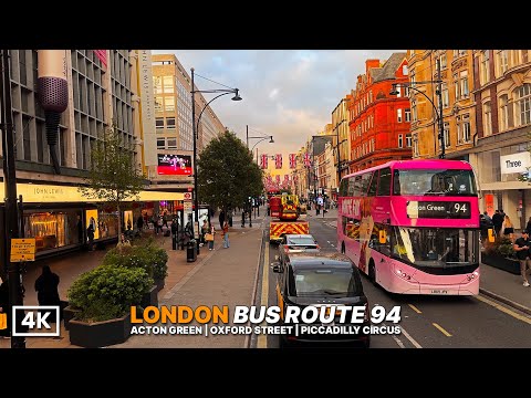 Bus Ride From Quiet West London to the Heart of the City – Bus 94 Ride to Piccadilly Circus | 4K POV