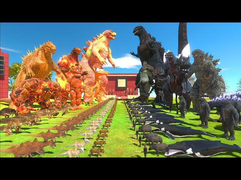 Dark Kaiju Monster War - Team Orange Godzilla 2014 + Burning Godzilla VS Team Dark Shin Godzilla