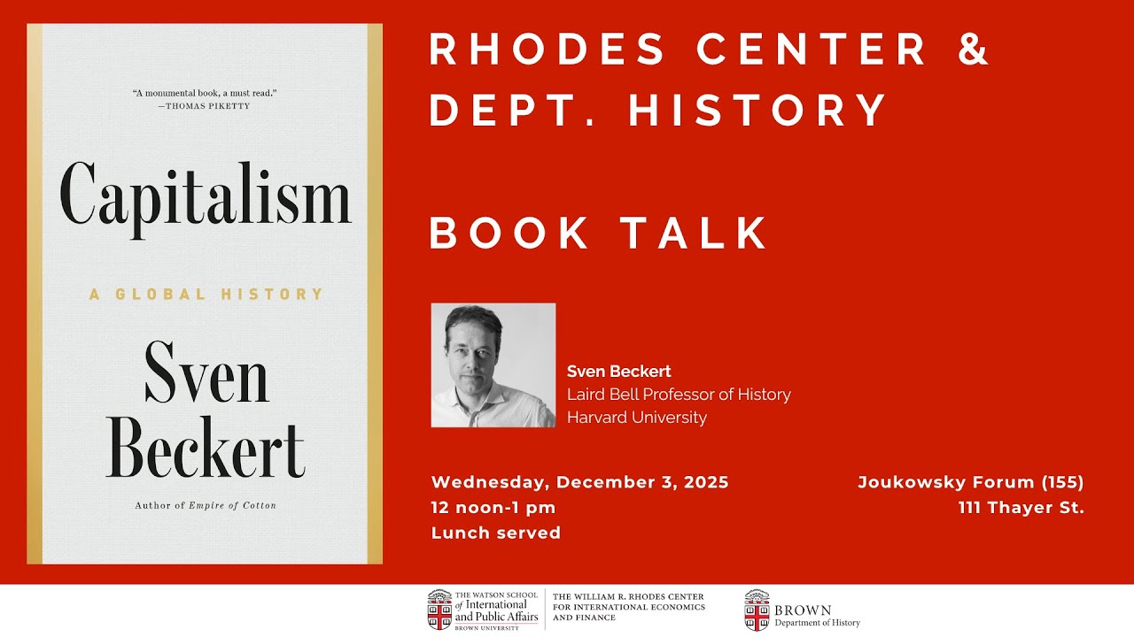 Sven Beckert book talk — Capitalism: A Global History