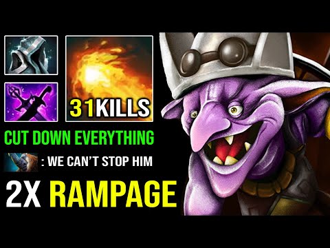 CRAZY 31KILLS 2X RAMPAGE Timbersaw Super Tree Cut + Tank Everything on the Map DotA 2