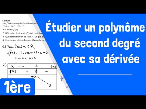 Comment étudier une fonction du second degré avec sa dérivée ?