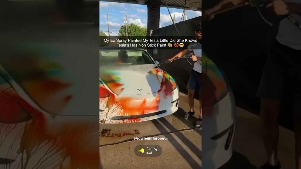 Watch video TESLA HAS A NON STICK PAINT Now TESLA HAS A NON STICK PAINT