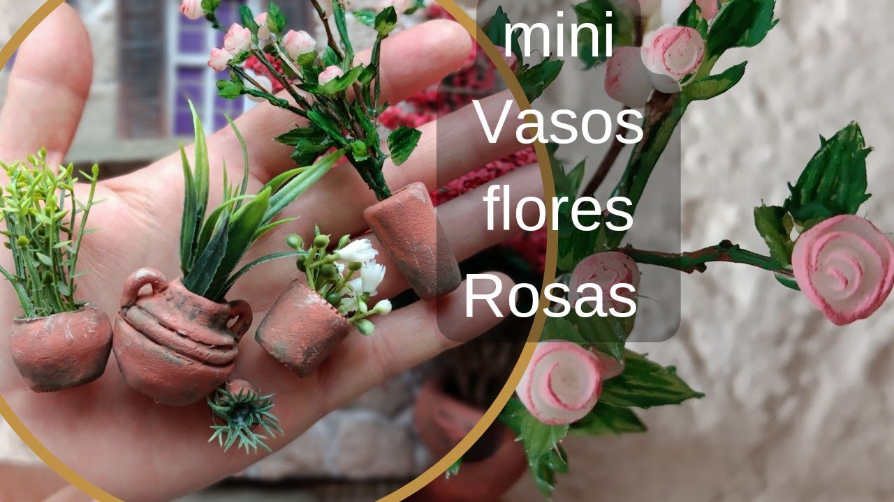 Miniaturas para Dioramas| mini vasinhos| mini flores| mini rosas