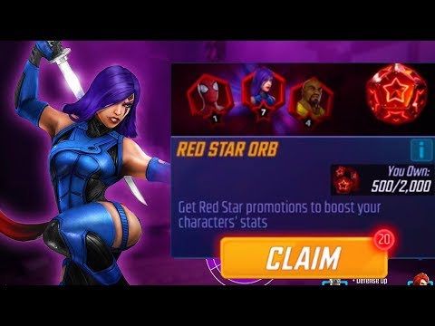 20x RED STAR ORBS FOR 7 STAR PSYLOCKE! - Marvel Strike Force - MSF