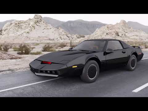Voiture k2000 qui roule en 3D fait avec blender Eevee ( Knight rider car )