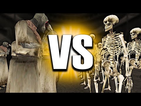 30 Ash Ghouls vs 30 Skeleton Archers | Morrowind NPC Battle