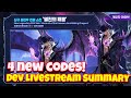 4 NEW CODES Developer Livestream SUMMARY Everything You NEED TO KNOW Solo Leveling Arise