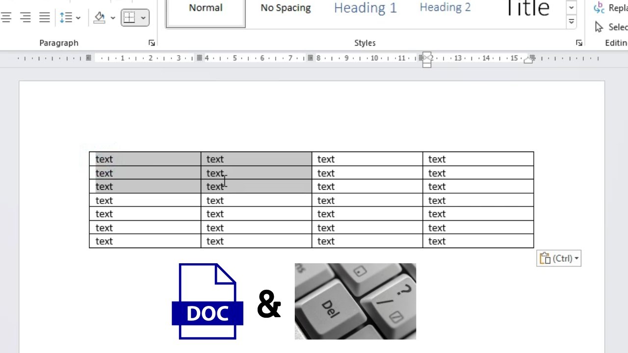 How Do You Delete Content In A Table In Word CrossPointe