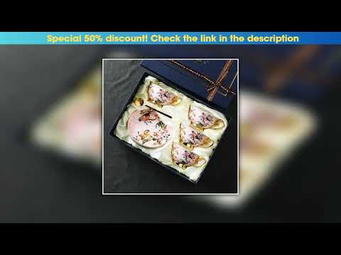 Must Buy 1SET European exquisite Coffee cup bone china set afternoon tea set birthday gift high-end