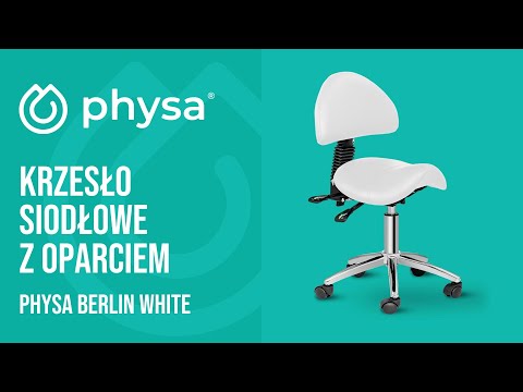 Video - Krzesło siodłowe z oparciem 550 - 690 mm - 150 kg - białe