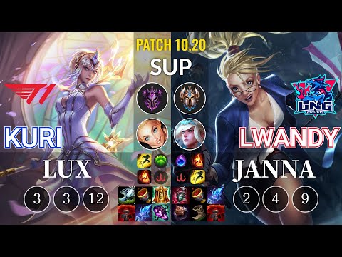 T1 Kuri Lux vs LNG lwandy Janna Sup - KR Patch 10.20
