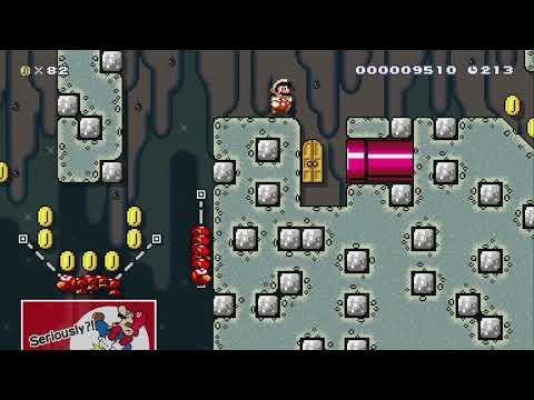 A CAVE WITH LITTLE WIGGLER ROOM! by BadDad - Super Mario Maker 2 - No Commentary 1bu