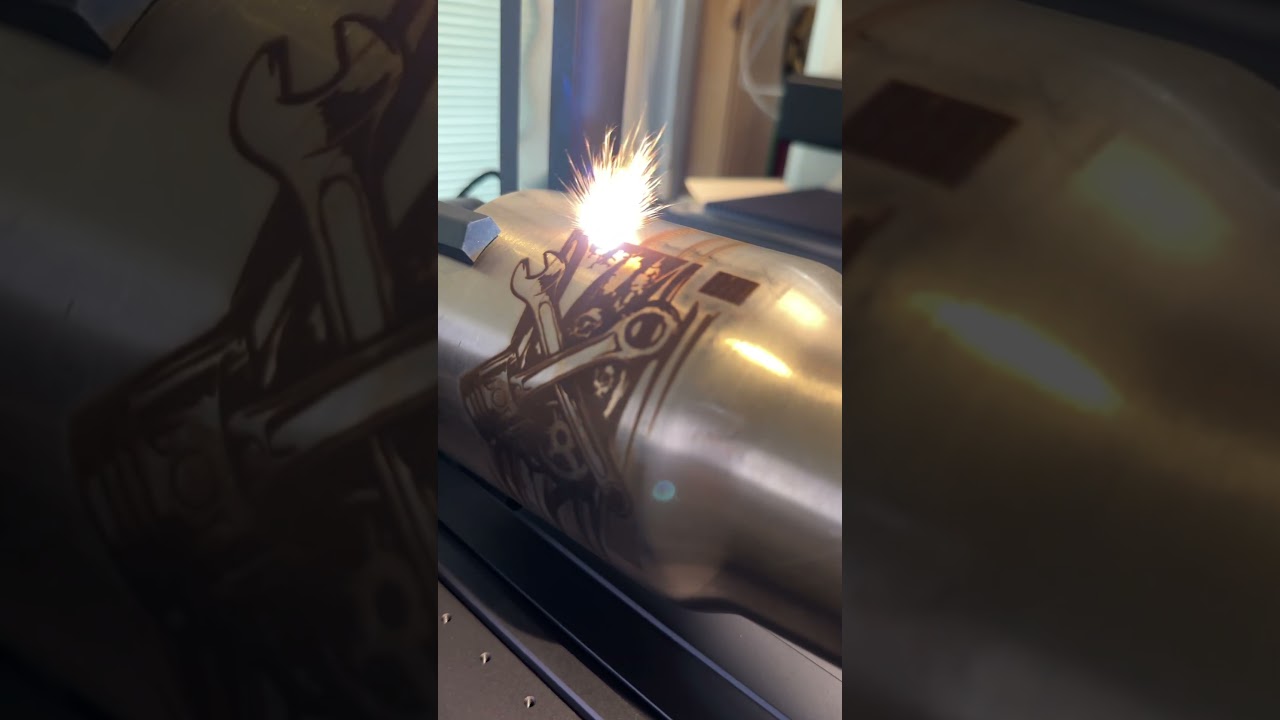 #laserpecker LP5 doing some tumbler testing.