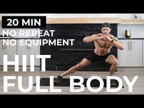 20 Min HIIT Full Body Workout At Home |  No Repeats, No Equipment | Burn Fat + Calories!!!