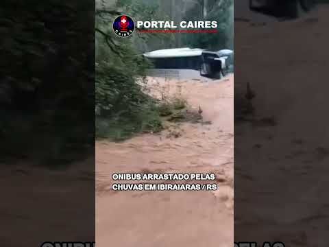 Esse ônibus não tinha chance #enchente #natureza #assustador