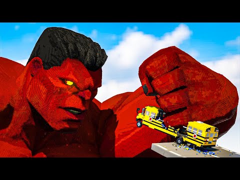 Cars vs Red Hulk vs Captain America | Teardown