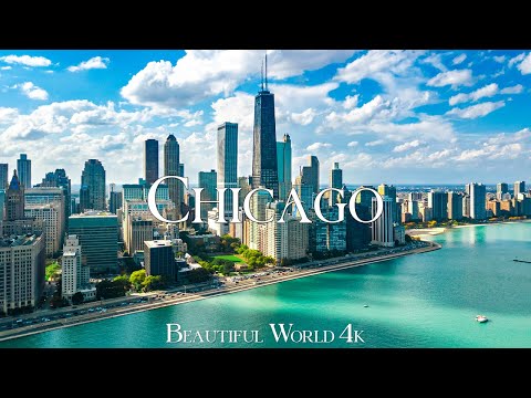 FLYING OVER CHICAGO (4K UHD) - Beautiful Nature Scenery with Relaxing Music | 4K VIDEO ULTRA HD