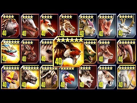 ALL MAX LEVEL 40 CENOZOICS (THYLACOSMILUS) (JURASSIC WORLD)