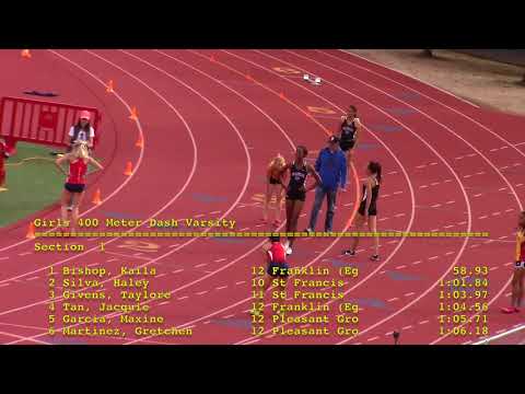 2018 Pleasant Grove, Franklin @ Jesuit/St. Francis - Girls 400 meters