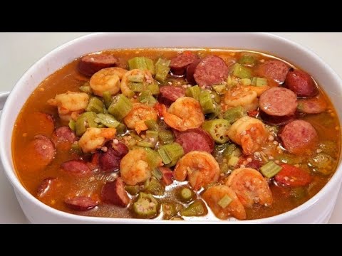 Louisiana Gumbo with Okra, Shrimp & Kielbasa — No Roux, All Fresh Vegetables