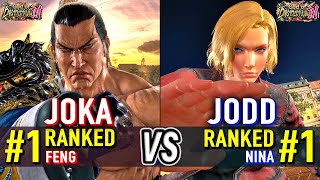 Download lagu T8 🔥 JOKA (#1 Ranked Feng) vs JODD (#1 Ranked Nina) 🔥 Tekken 8 High Level Gameplay mp3