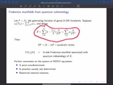 Xiaowen Hu: Mirror symmetry of quadric hypersurfaces