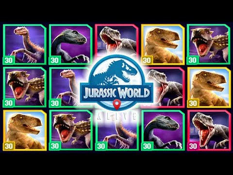 ALL MAX LEVEL 30 T-REX (GEN1) DINOSAURS (JURASSIC WORLD ALIVE)