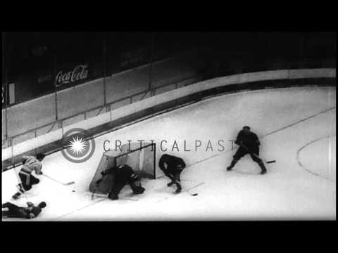 Canada defeats USSR in World Hockey Championship in Geneva. HD Stock Footage
