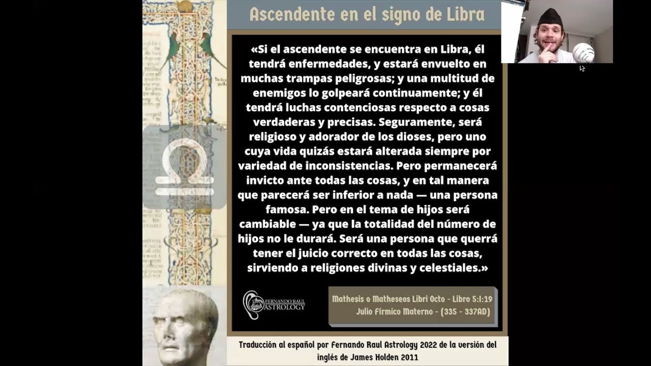 Ascendente en Libra en la astrología helenística tardía según Julio Fírmico Materno