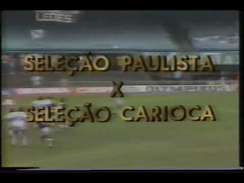 Chamada do amistoso Seleção Paulista x Seleção Carioca realizado em 1990