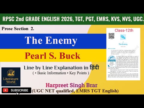 The Enemy by Pearl S Buck RPSC 2nd Grade English 2026 || 12th Class English in Hindi Harpreet Brar