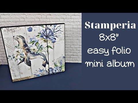 8x8 folio easy mini album tutorial | Stamperia Papers