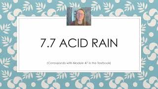 AP Env Sci Topic 7.7 Acid Rain