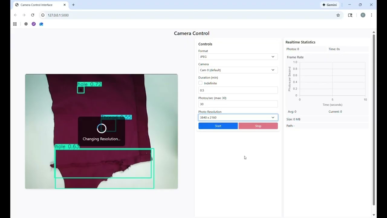 Fabric Defect Detection Prototype based on YOLO8