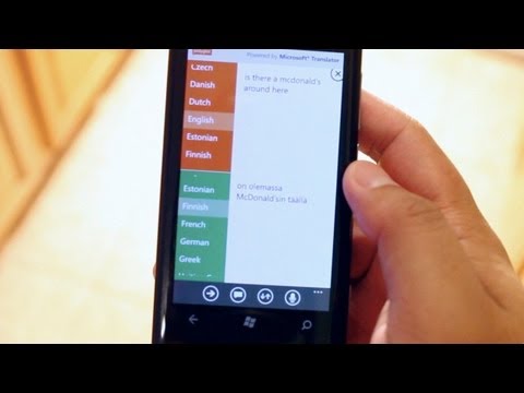 Nokia Lumia 800 demo. Polyglot, translation app for Windows Phone