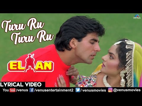 Turu Ru Turu Ru - Lyrical Video | Akshay Kumar and Madhoo | Kumar Sanu | Elaan | 90's Romantic Songs
