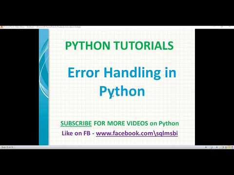 Python Tutorial | Error Handling in Python | python exception handling