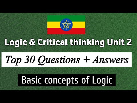 Logic and critical thinking unit 2 questions with answers : The concept of logic 