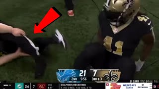 NFL: Sideline official suffers hard to watch leg injury in Detroit Lions-Saints clash