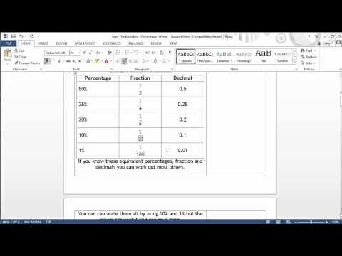 Maths ROTW 86 - Spot the Mistake   percentages