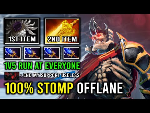 How to 100% Stomp Offlane with 1st Item Blade Mail & 2nd Radiance 1v5 Wraith King Dota 2